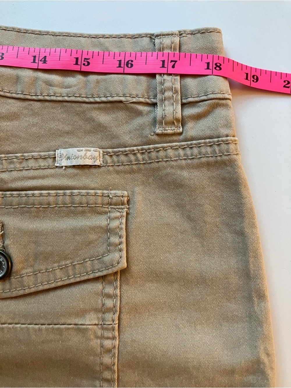 NEW! UNIONBAY High-Rise Khaki Shorts XL 4-inch Delaney Tan - Picture 6 of 9